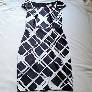 Black and white cap sleeve dress.